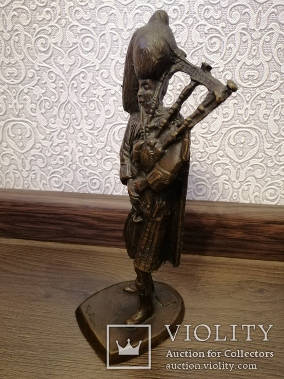 "Шотландский волынщик" бронзовая скульптура, Европа, фото №4
