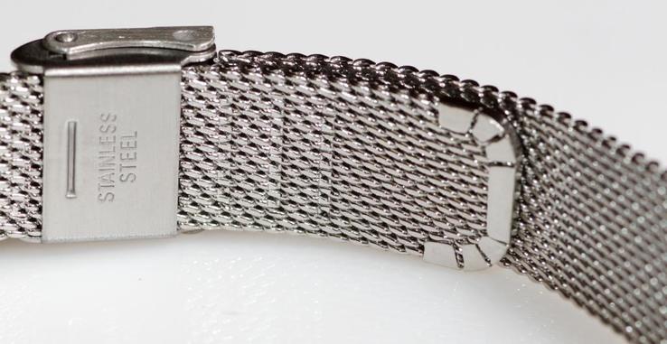 Браслет сетка на часы Миланское Плетение,14 мм. Серебро, фото №5