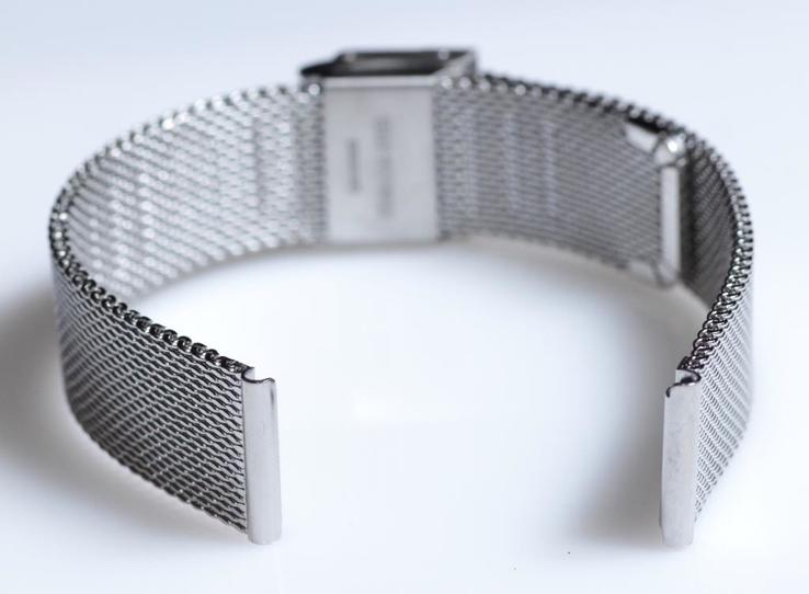 Браслет сетка на часы Миланское Плетение,16 мм. Серебро, фото №4