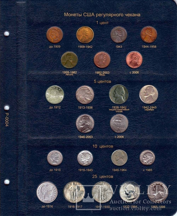 Комплект листов для регулярных монет США, фото №2