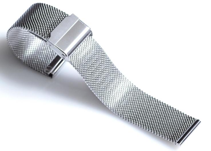 Браслет сетка на часы Миланское Плетение,22 мм. Серебро, фото №4