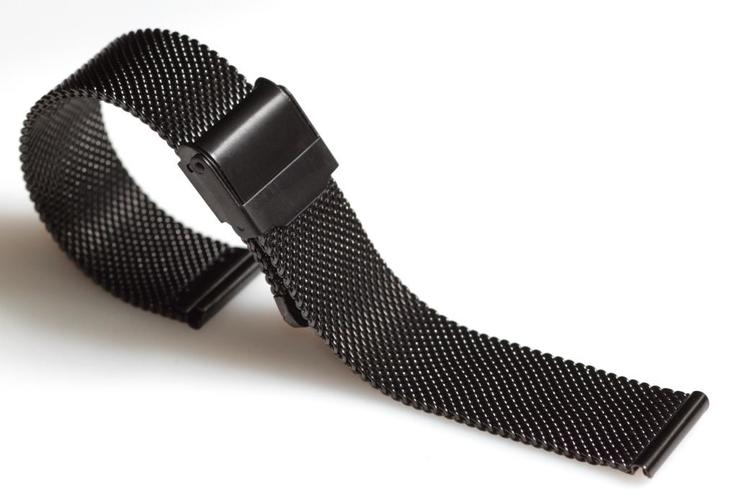 Браслет сетка на часы Миланское Плетение,18 мм. Черный, фото №6
