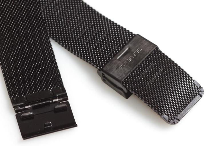 Браслет сетка на часы Миланское Плетение, 22 мм. Черный, фото №4