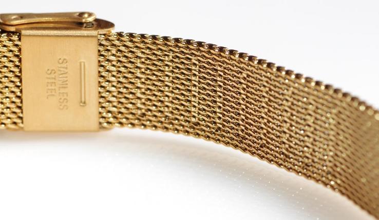 Браслет сетка на часы Миланское Плетение, 14 мм. Золотистые, фото №7