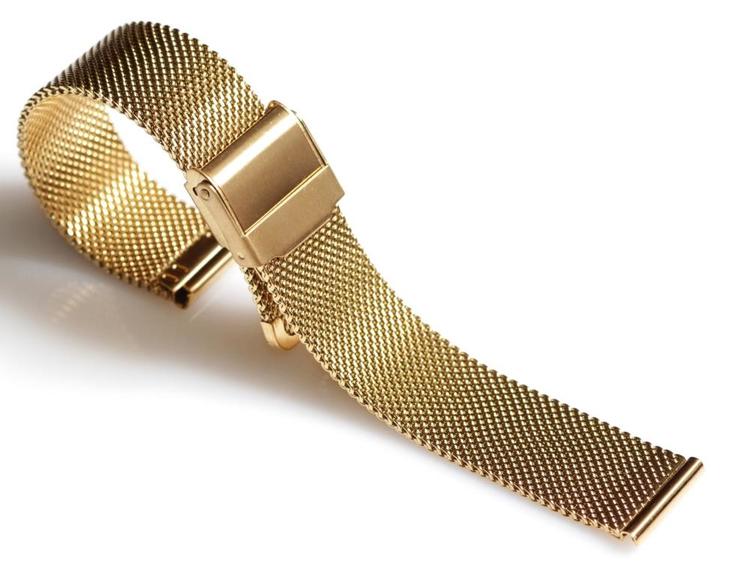 Браслет сетка на часы Миланское Плетение, 18 мм. Золотистые, photo number 6