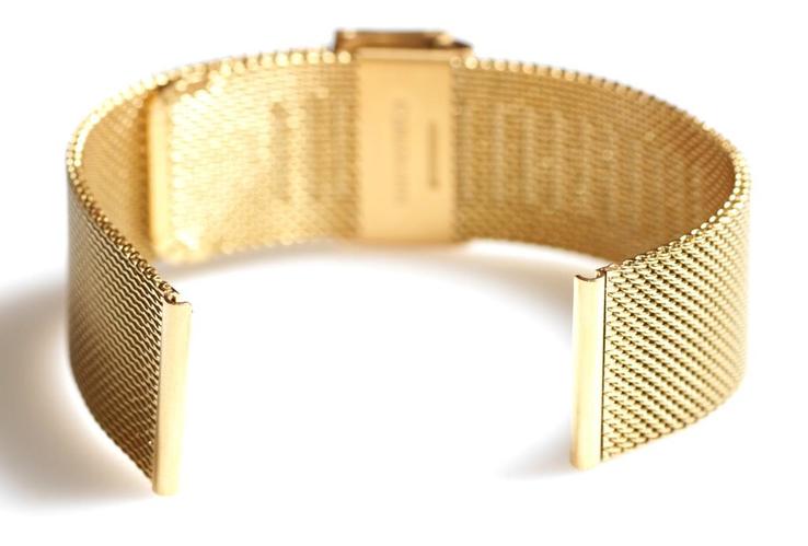 Браслет сетка на часы Миланское Плетение, 22 мм. Золотистые, фото №7