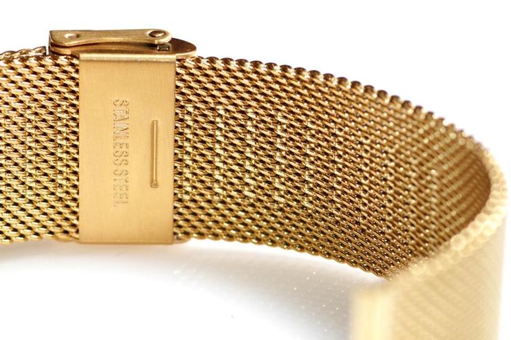 Браслет сетка на часы Миланское Плетение, 22 мм. Золотистые, фото №8
