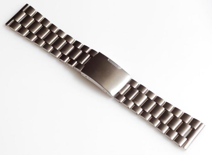 Браслет для часов ELITE из нержавеющей стали, 24 мм. Серебро, фото №2