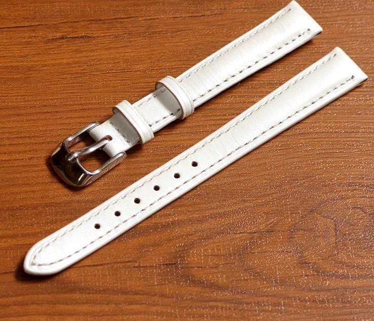Ремешок для часов Hightone из натуральной кожи. 12 мм, Белый, фото №4