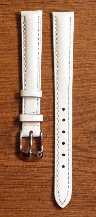 Ремешок для часов Hightone из натуральной кожи. 12 мм, Белый, фото №5