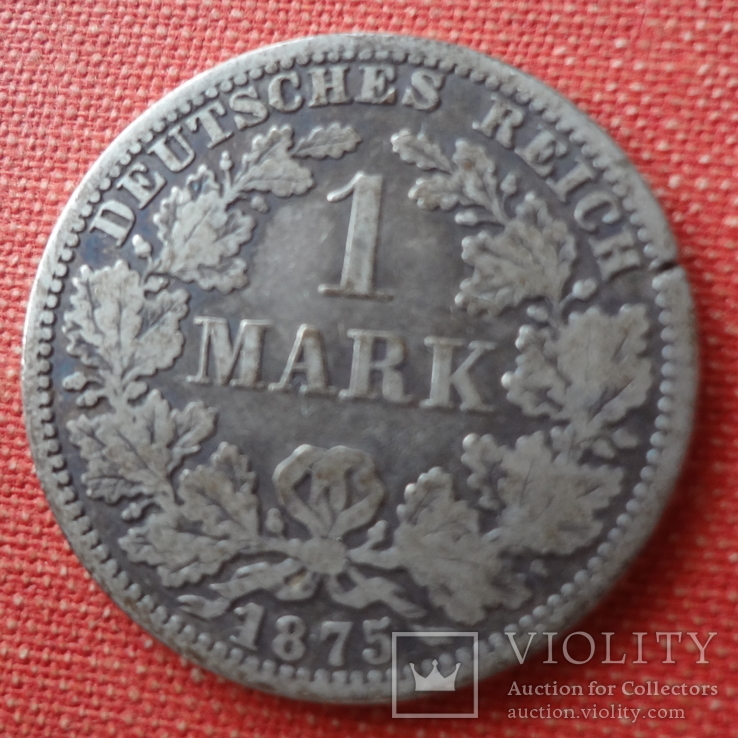 1 марка 1875 Германия  серебро  (Т.1.1)~, фото №2