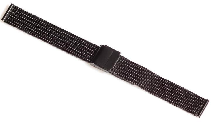 Браслет сетка на часы Миланское Плетение,16 мм. Черный, фото №5