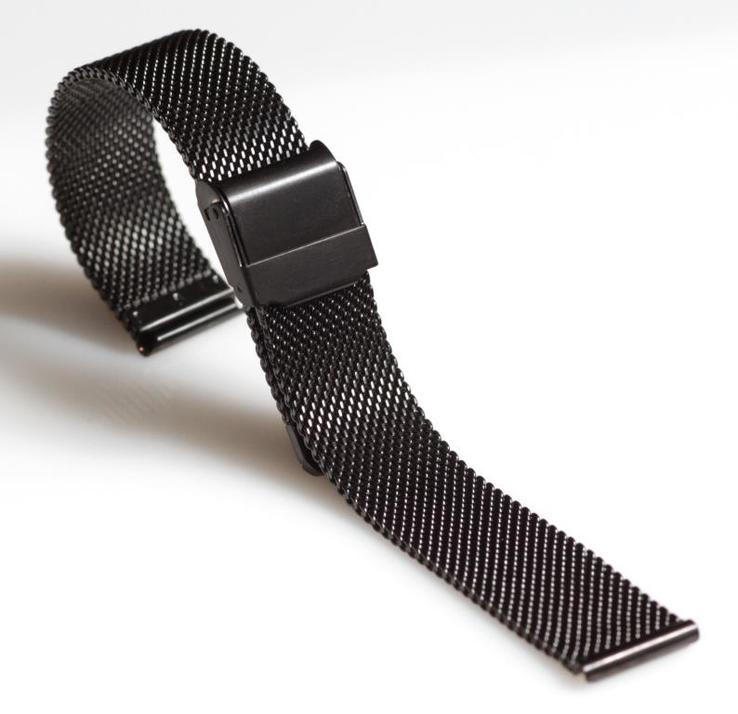 Браслет сетка на часы Миланское Плетение,16 мм. Черный, фото №6