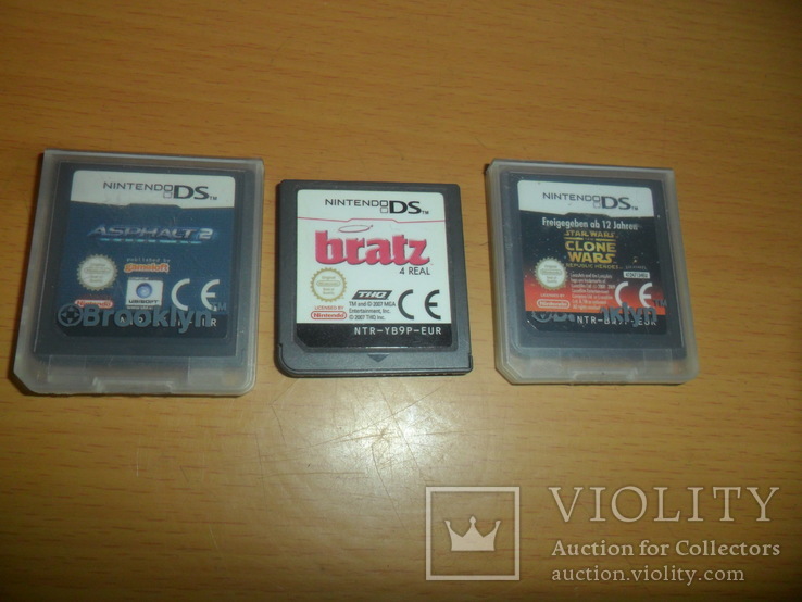 Картридж Nintendo DS . 3 шт в лоте . Bratz . Clone wars . Asphalt 2 .