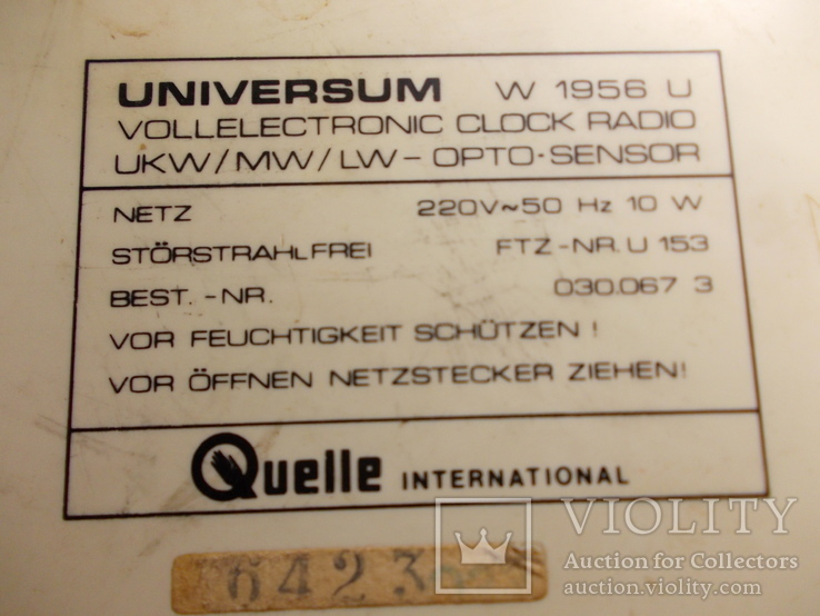 Радиоприемник с часами UNIVERSUM W 1956 U, фото №7