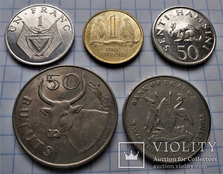 5 монет Африки (Руанда,Замбія,Танзанія,Гамбія,Уганда), фото №12