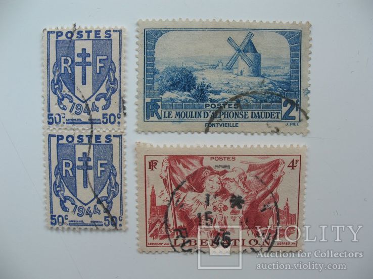 Старые марки Франции  периода Второй Мировой, фото №2