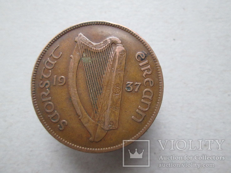 1 пенни 1937 Ирландия, фото №3