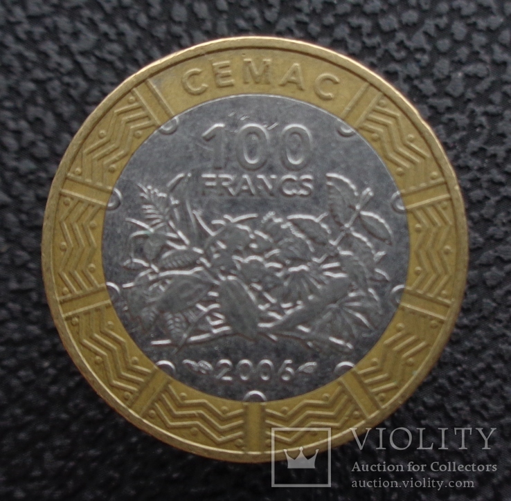 Центральная Африка 100 франков 2006, фото №2