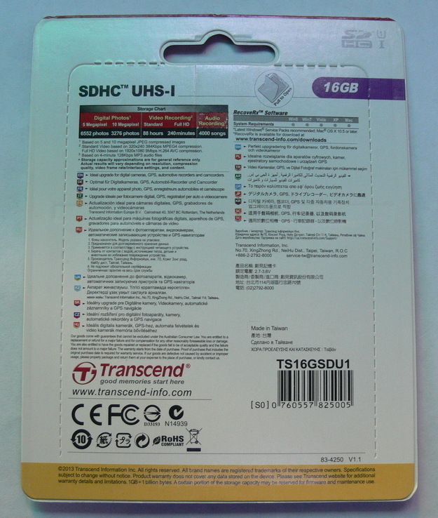 SDHC Transcend 16Gb Class 10 PREMIUM, photo number 3