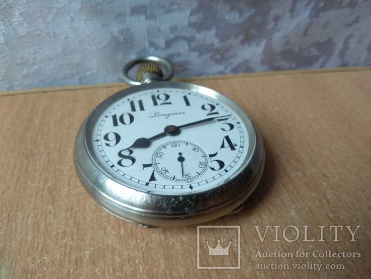 Швейцарський годинник Longines Срібло swiss pocket watch, фото №5