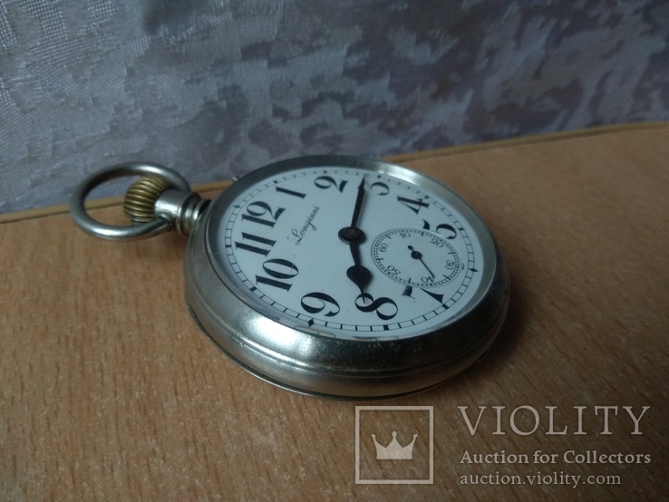 Швейцарський годинник Longines Срібло swiss pocket watch, фото №6