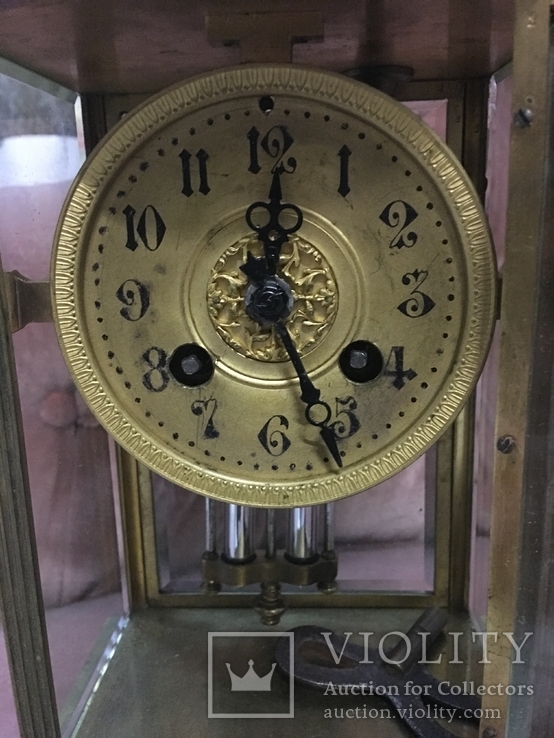Часы кабинетные, Франция с ртутным маятником, фото №3