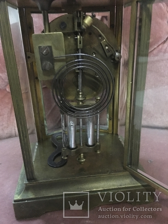 Часы кабинетные, Франция с ртутным маятником, фото №5