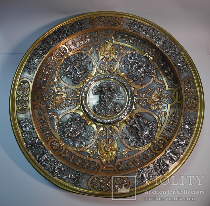 Старинная Большая Настенная Тарелка ( Морская тематика ) диаметр 45 см., фото №2