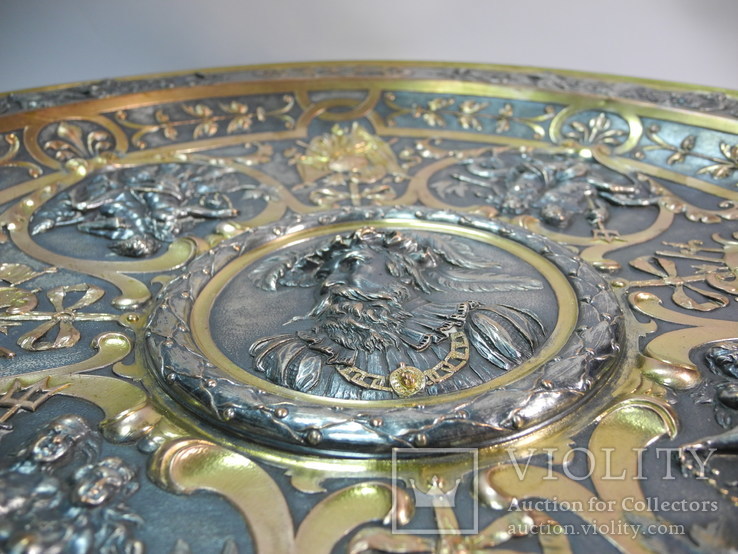 Старинная Большая Настенная Тарелка ( Морская тематика ) диаметр 45 см., фото №6