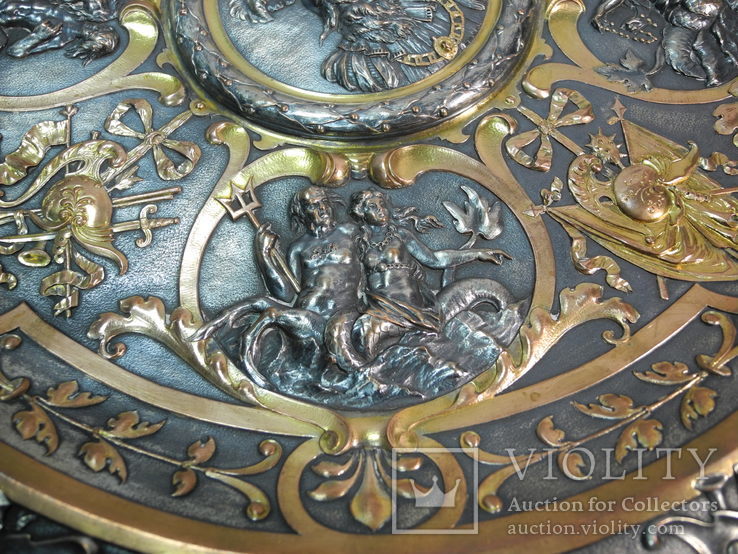 Старинная Большая Настенная Тарелка ( Морская тематика ) диаметр 45 см., фото №7