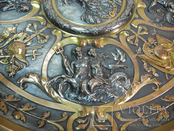 Старинная Большая Настенная Тарелка ( Морская тематика ) диаметр 45 см., photo number 8