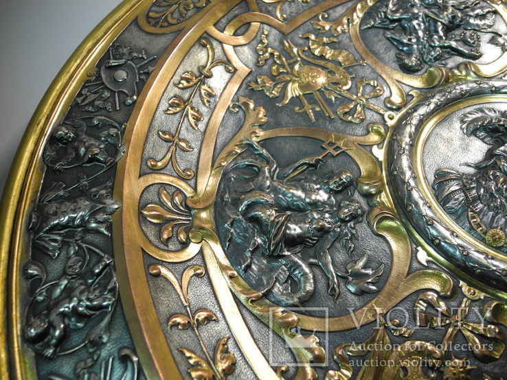 Старинная Большая Настенная Тарелка ( Морская тематика ) диаметр 45 см., фото №10