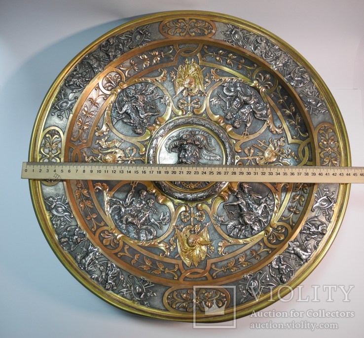 Старинная Большая Настенная Тарелка ( Морская тематика ) диаметр 45 см., фото №13