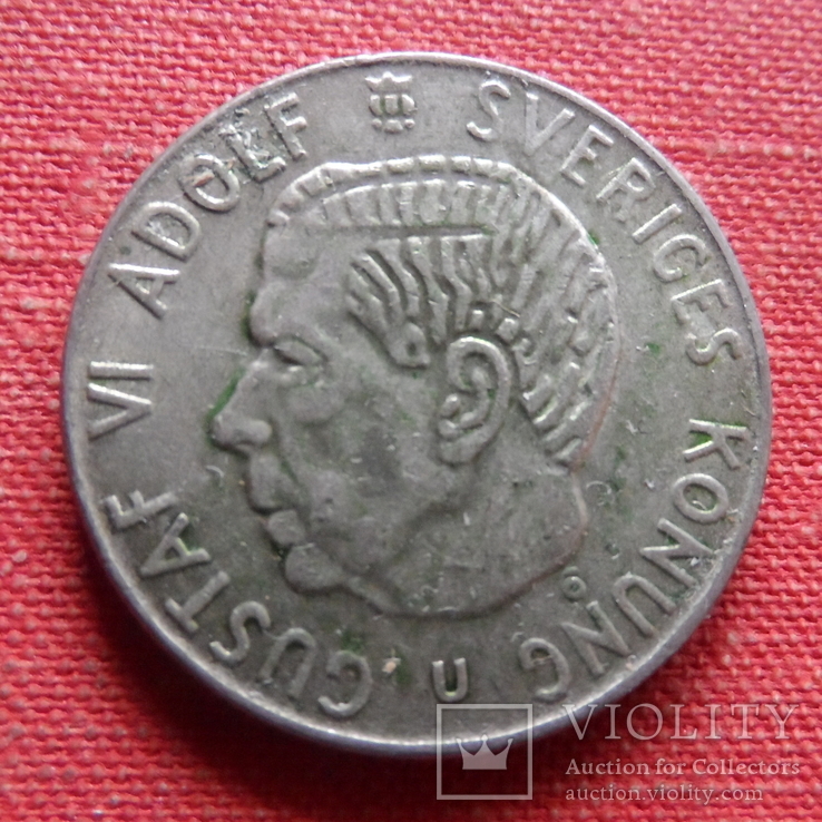 1 крона 1967 Швеция   серебро    (Т.8.17)~, фото №3
