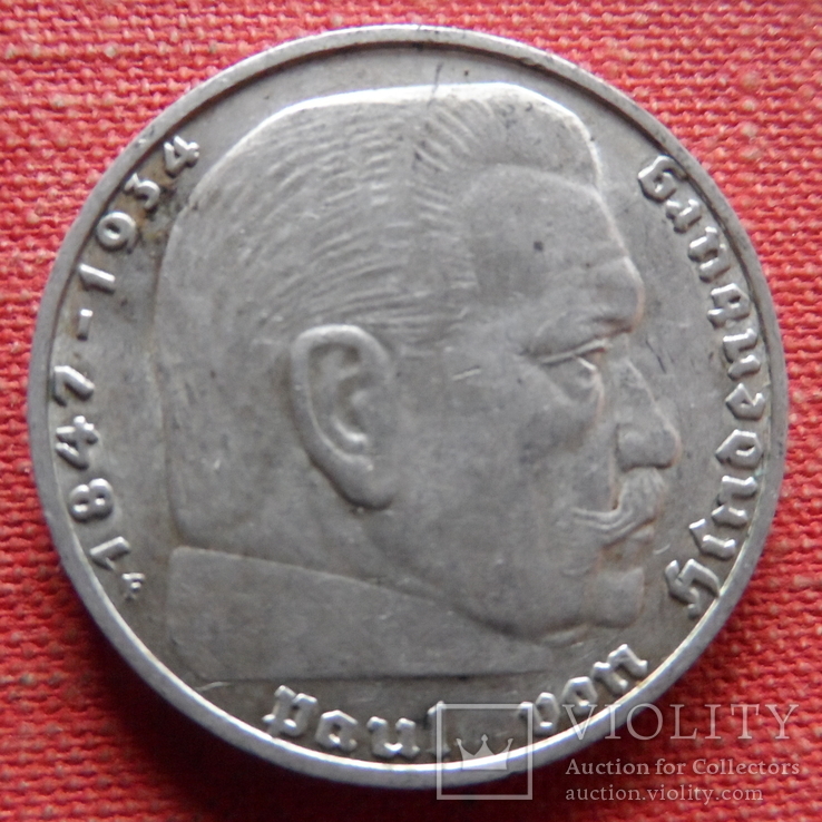 2 марки 1939 F Германия  серебро    (Т.8.22)~, фото №3