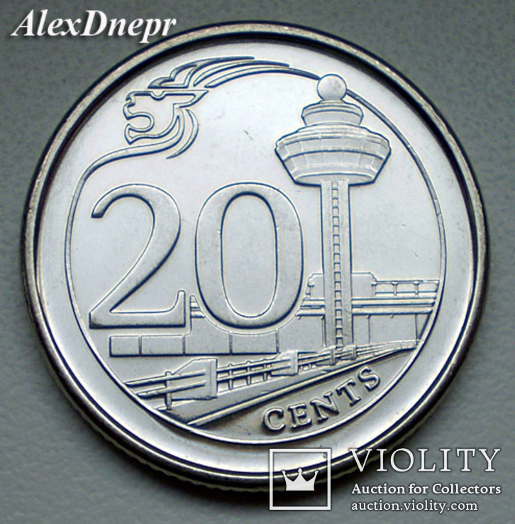 Сингапур. 20 центов 2013 (Аэропорт Чанги), фото №2