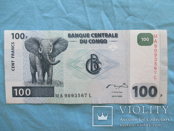 100 франков. Конго. 2000г., фото №2