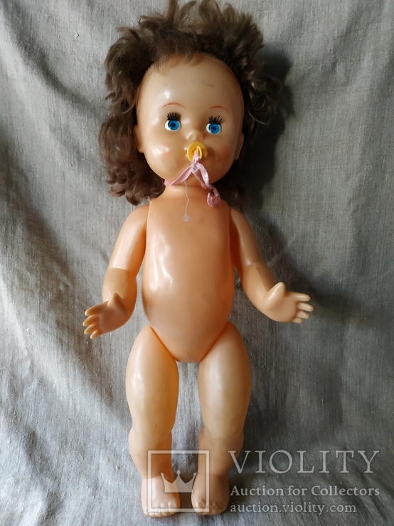 Кукла пупс младенец с соской на резинках пластмасса СССР