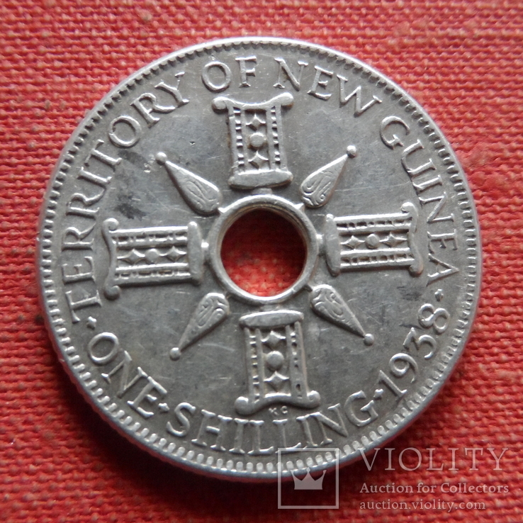 1 шиллинг 1938 Новая Гвинея серебро      (Т.9.18)~, фото №3
