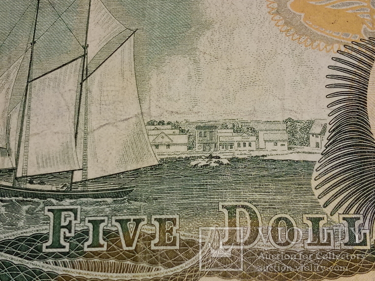 5 долларов кайманские Острава.1991г, фото №2