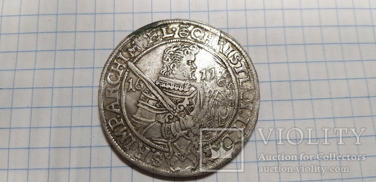 Талер Саксония  1611 год, фото №2