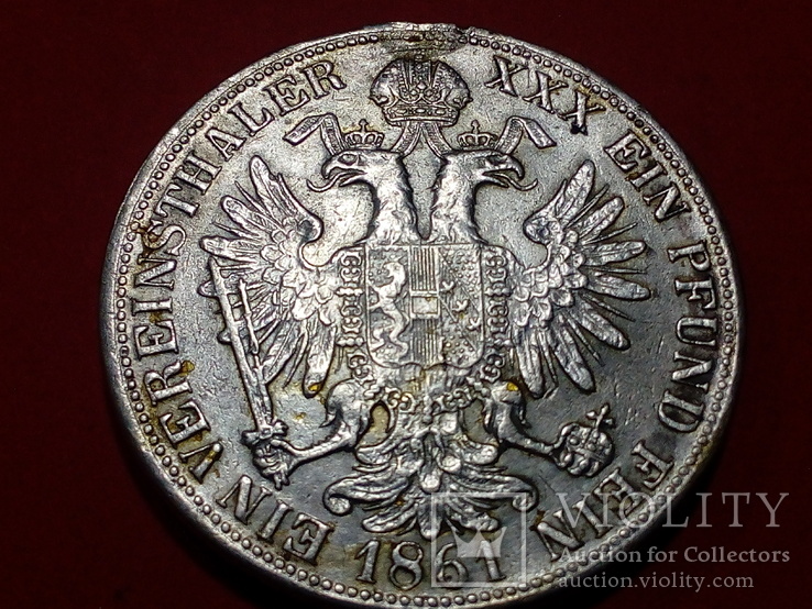 Талер 1861 Австрия Франц Иосиф монетный двор Венеции, фото №3