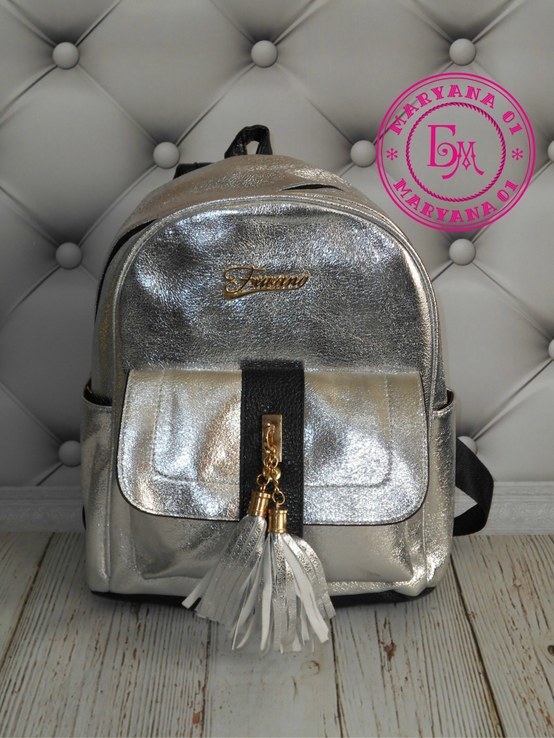 Модный серебряный рюкзак, фото №3