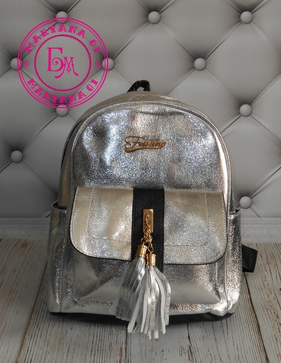 Модный серебряный рюкзак, фото №5