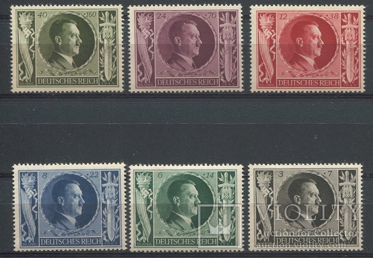 1943 Рейх Гитлеру 54 года полная серия MNH