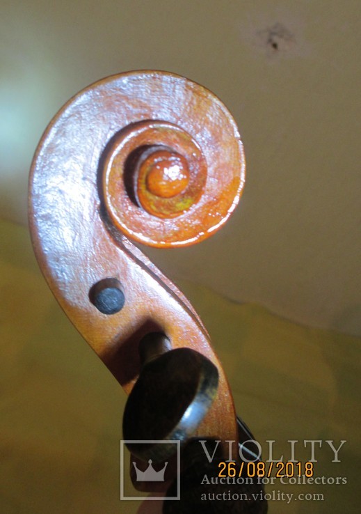 Старая скрипка 4/4  со смычком в футляре + смычок., фото №9