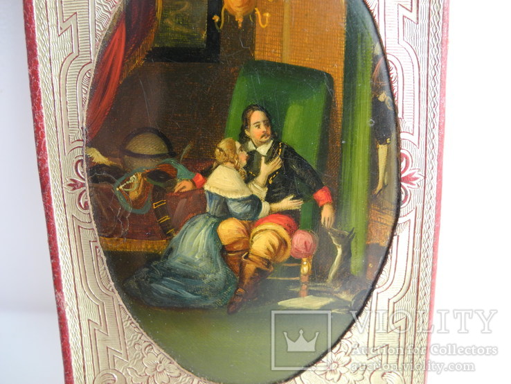 Записная книга , Кошелечек 19 -й век ( Рисованная миниатюра Эмали на меди ), фото №4