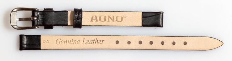 Ремешок кожаный AONO 8 мм, черный, фото №3