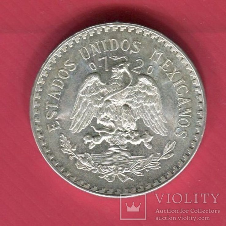 Мексика 1 песо 1943 aUNC серебро, фото №3